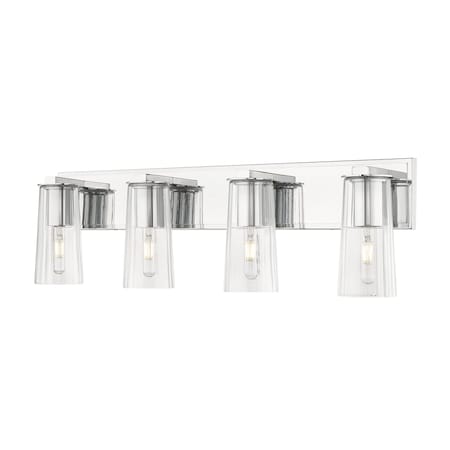 Z-Lite Titus 4 Light Vanity, 32in. W x 9.5in. H, Chrome 826-4V-CH